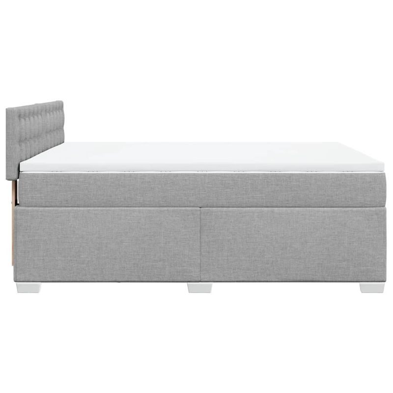 Casa si Gradina - Mobilier - Paturi si accesorii - Paturi - Pat continental cu saltea, gri deschis, 160x200 cm, textil - Infinity.ro