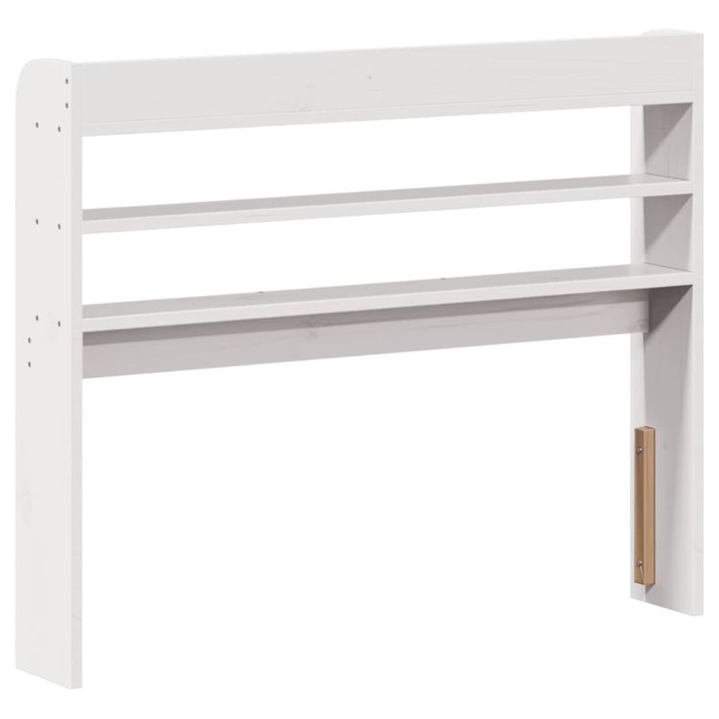 Casa si Gradina - Mobilier - Paturi si accesorii - Accesorii paturi - Tablie de pat cu rafturi, alb, 90 cm, lemn masiv de pin, mărime 100x16x82 cm - Infinity.ro
