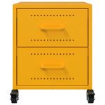 Casa si Gradina - Mobilier - Comode si corpuri - Noptiere - Noptiere, 2 buc., galben mustar, 36x39x43,5 cm, otel - Infinity.ro