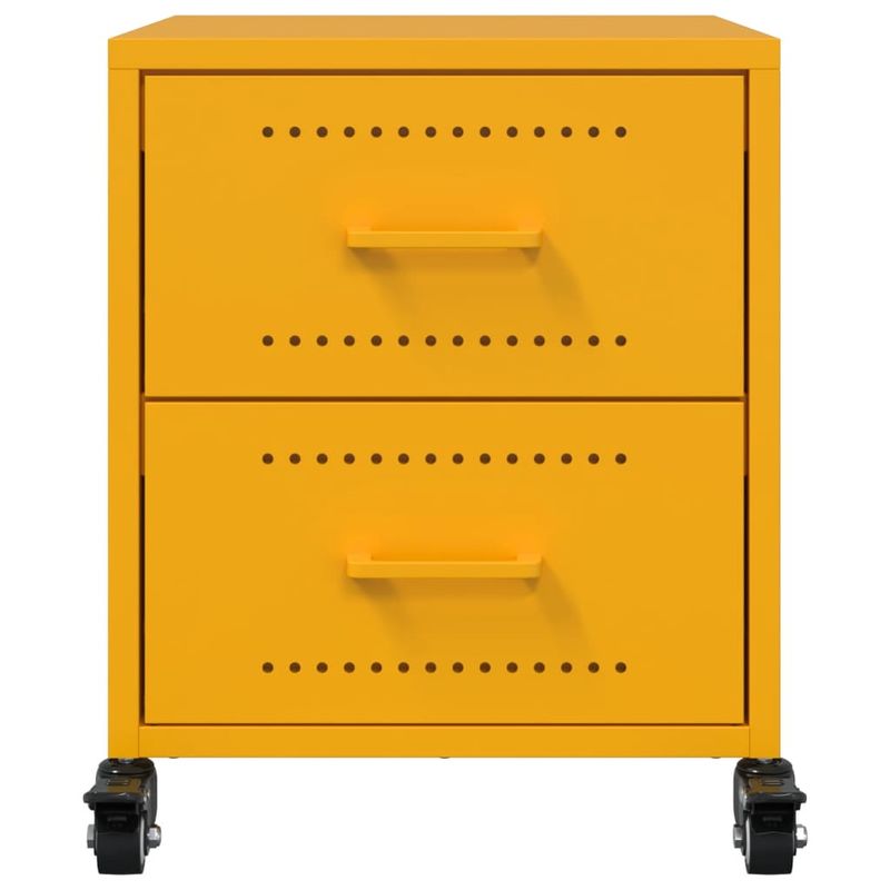 Casa si Gradina - Mobilier - Comode si corpuri - Noptiere - Noptiere, 2 buc., galben mustar, 36x39x43,5 cm, otel - Infinity.ro