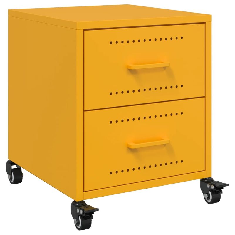 Casa si Gradina - Mobilier - Comode si corpuri - Noptiere - Noptiere, 2 buc., galben mustar, 36x39x43,5 cm, otel - Infinity.ro