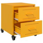 Casa si Gradina - Mobilier - Comode si corpuri - Noptiere - Noptiere, 2 buc., galben mustar, 36x39x43,5 cm, otel - Infinity.ro