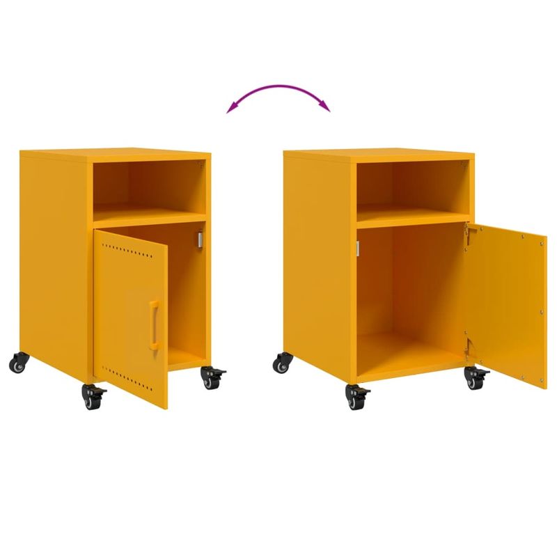 Casa si Gradina - Mobilier - Comode si corpuri - Noptiere - Noptiera, galben mustar, 36x39x59 cm, otel - Infinity.ro