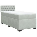 Casa si Gradina - Mobilier - Paturi si accesorii - Paturi - Pat box spring cu saltea, gri deschis, 90x200 cm, catifea - Infinity.ro