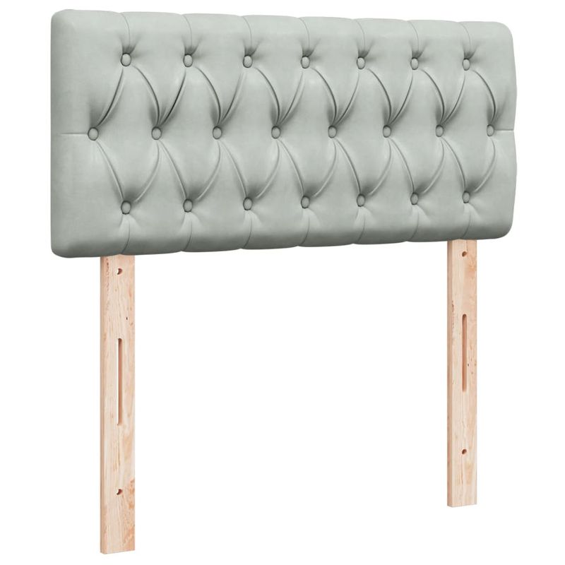 Casa si Gradina - Mobilier - Paturi si accesorii - Paturi - Pat box spring cu saltea, gri deschis, 90x200 cm, catifea - Infinity.ro