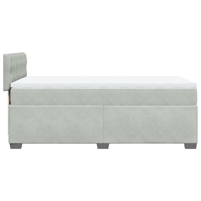Casa si Gradina - Mobilier - Paturi si accesorii - Paturi - Pat box spring cu saltea, gri deschis, 90x200 cm, catifea - Infinity.ro
