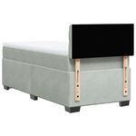 Casa si Gradina - Mobilier - Paturi si accesorii - Paturi - Pat box spring cu saltea, gri deschis, 90x200 cm, catifea - Infinity.ro