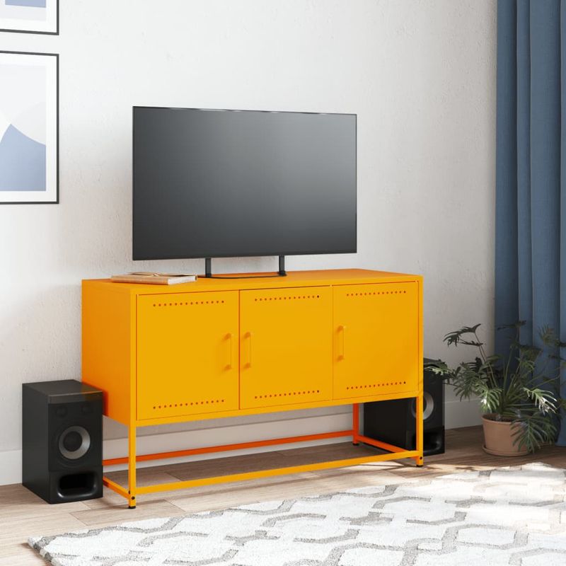 Casa si Gradina - Mobilier - Comode si corpuri - Comode - Dulap TV, galben mustar, 100,5x39x60,5 cm, otel - Infinity.ro
