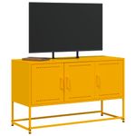Casa si Gradina - Mobilier - Comode si corpuri - Comode - Dulap TV, galben mustar, 100,5x39x60,5 cm, otel - Infinity.ro
