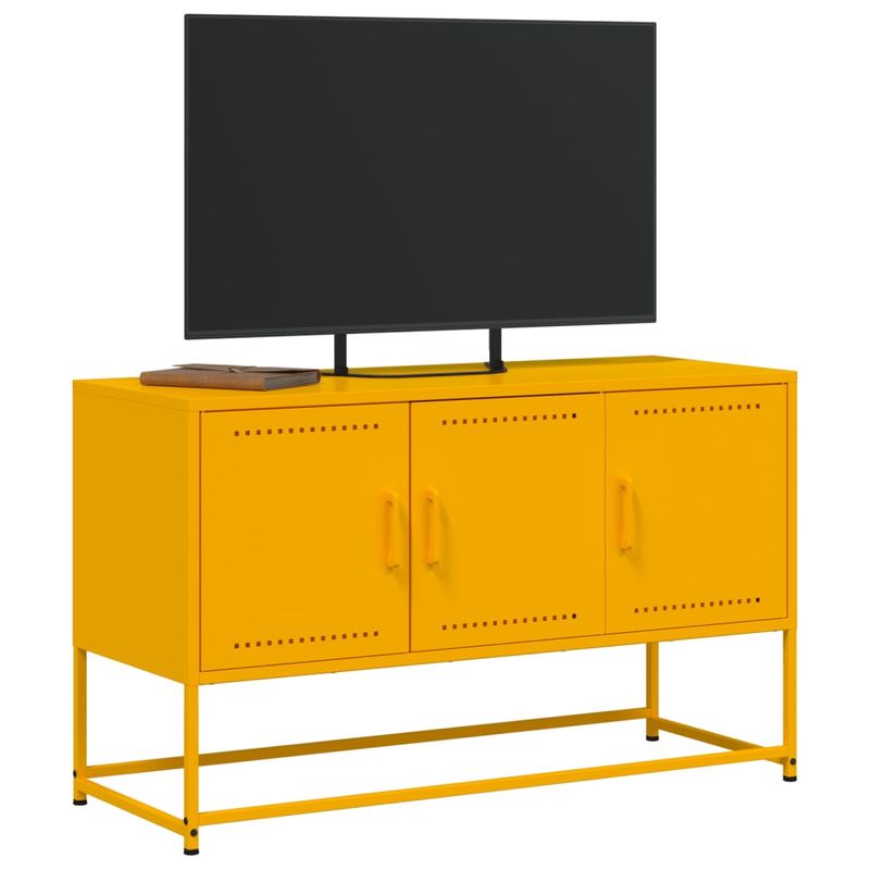 Casa si Gradina - Mobilier - Comode si corpuri - Comode - Dulap TV, galben mustar, 100,5x39x60,5 cm, otel - Infinity.ro