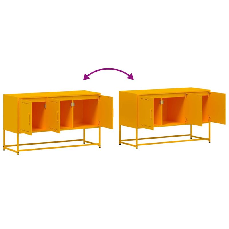 Casa si Gradina - Mobilier - Comode si corpuri - Comode - Dulap TV, galben mustar, 100,5x39x60,5 cm, otel - Infinity.ro
