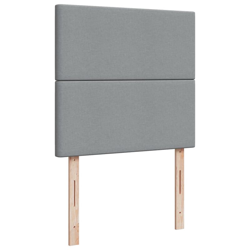 Casa si Gradina - Mobilier - Paturi si accesorii - Paturi - Pat box spring cu saltea, gri deschis, 90x200 cm, textil - Infinity.ro
