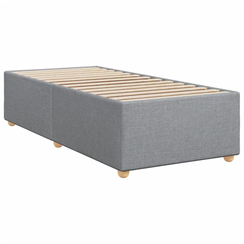 Casa si Gradina - Mobilier - Paturi si accesorii - Paturi - Pat box spring cu saltea, gri deschis, 90x200 cm, textil - Infinity.ro