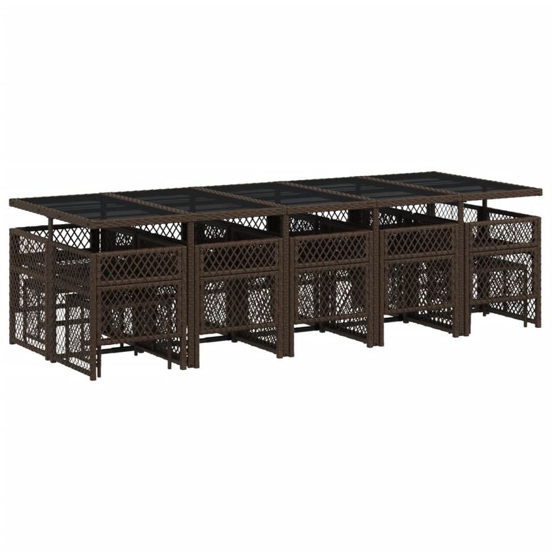 Casa si Gradina - Gradina si terasa - Mobilier exterior - Seturi mobila gradina - Set mobilier de gradina cu perne, 15 piese, maro, poliratan - Infinity.ro