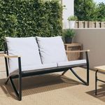 Casa si Gradina - Gradina si terasa - Mobilier exterior - Bancute de gradina - Banca de gradina cu perne, negru, 120 cm, otel - Infinity.ro