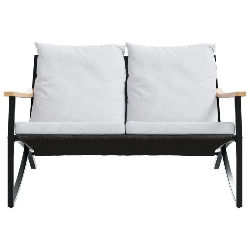 Casa si Gradina - Gradina si terasa - Mobilier exterior - Bancute de gradina - Banca de gradina cu perne, negru, 120 cm, otel - Infinity.ro
