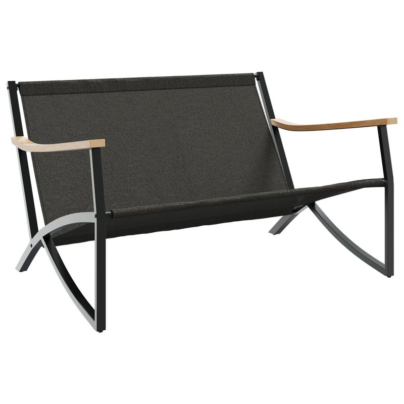 Casa si Gradina - Gradina si terasa - Mobilier exterior - Bancute de gradina - Banca de gradina cu perne, negru, 120 cm, otel - Infinity.ro