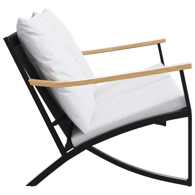Casa si Gradina - Gradina si terasa - Mobilier exterior - Bancute de gradina - Banca de gradina cu perne, negru, 120 cm, otel - Infinity.ro