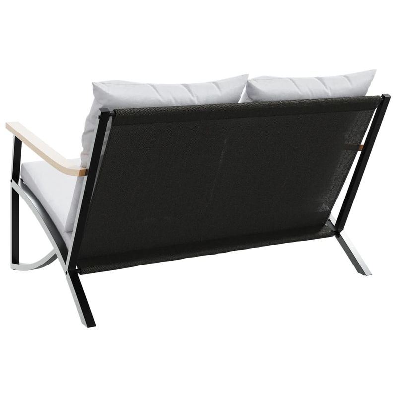 Casa si Gradina - Gradina si terasa - Mobilier exterior - Bancute de gradina - Banca de gradina cu perne, negru, 120 cm, otel - Infinity.ro