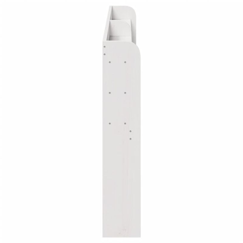Casa si Gradina - Mobilier - Paturi si accesorii - Accesorii paturi - Tablie de pat cu rafturi, 180 cm, lemn masiv de pin, alb, mărime 190x16x82 cm - Infinity.ro