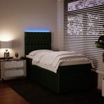 Casa si Gradina - Mobilier - Paturi si accesorii - Paturi - Pat continental cu saltea, verde inchis, 80x200 cm, catifea - Infinity.ro
