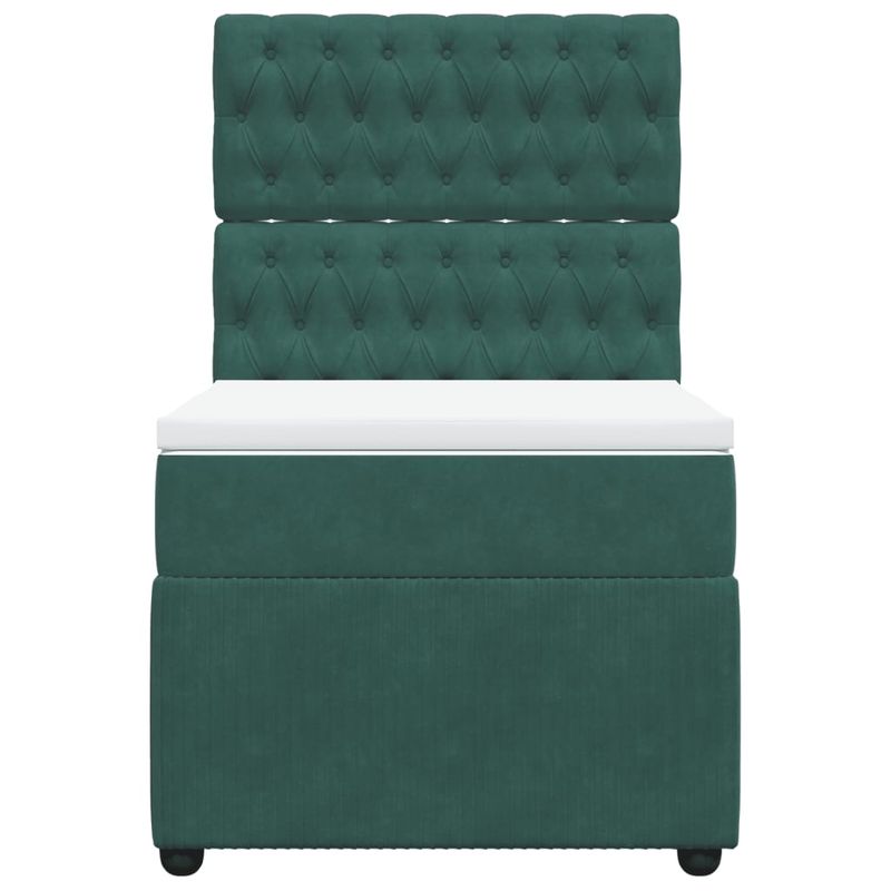 Casa si Gradina - Mobilier - Paturi si accesorii - Paturi - Pat continental cu saltea, verde inchis, 80x200 cm, catifea - Infinity.ro