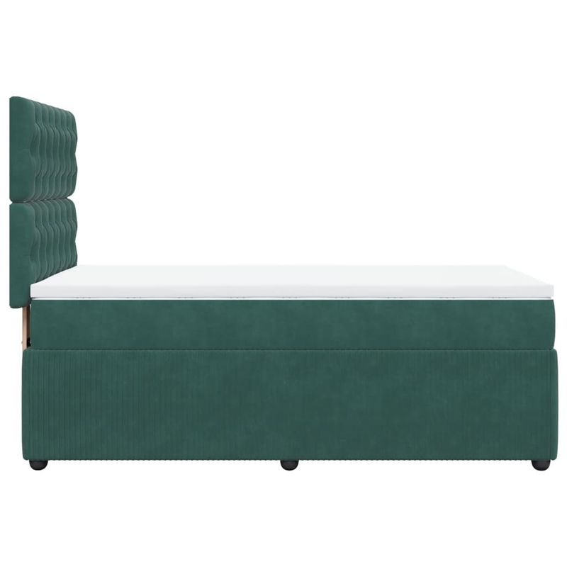 Casa si Gradina - Mobilier - Paturi si accesorii - Paturi - Pat continental cu saltea, verde inchis, 80x200 cm, catifea - Infinity.ro
