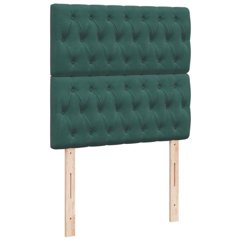 Casa si Gradina - Mobilier - Paturi si accesorii - Paturi - Pat continental cu saltea, verde inchis, 80x200 cm, catifea - Infinity.ro