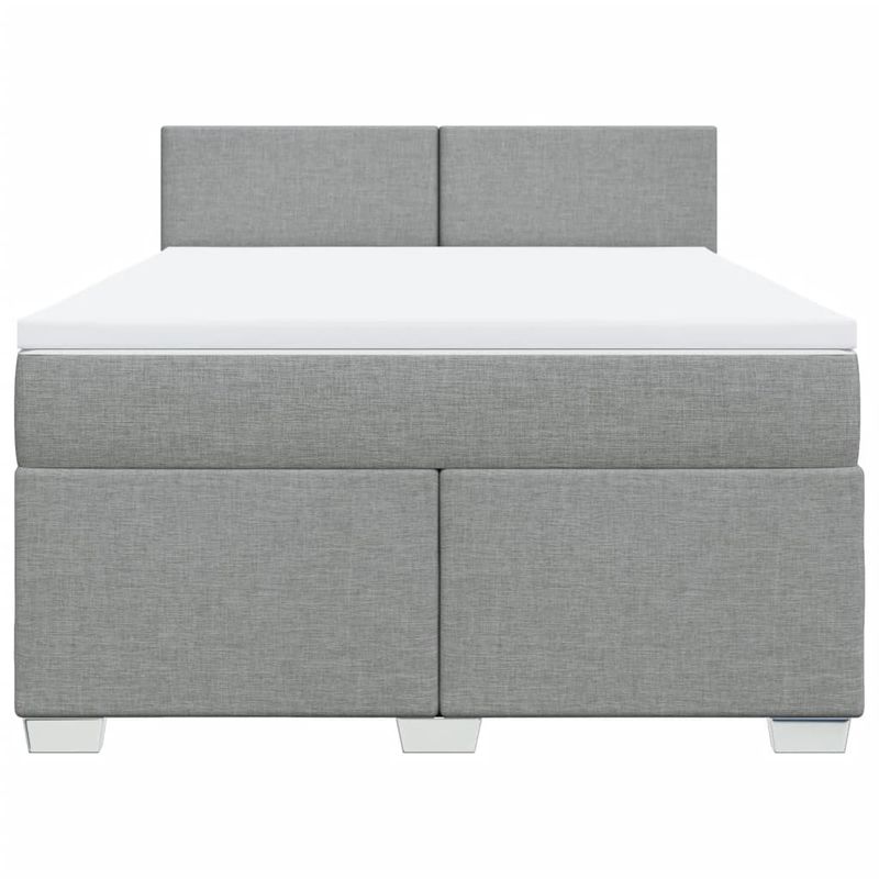 Casa si Gradina - Mobilier - Paturi si accesorii - Paturi - Pat continental cu saltea, gri deschis, 160x200 cm, textil - Infinity.ro
