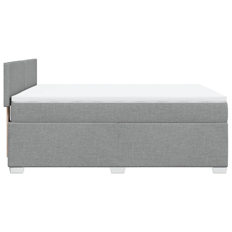 Casa si Gradina - Mobilier - Paturi si accesorii - Paturi - Pat continental cu saltea, gri deschis, 160x200 cm, textil - Infinity.ro