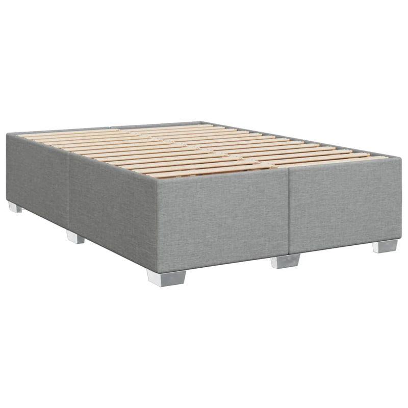 Casa si Gradina - Mobilier - Paturi si accesorii - Paturi - Pat continental cu saltea, gri deschis, 160x200 cm, textil - Infinity.ro
