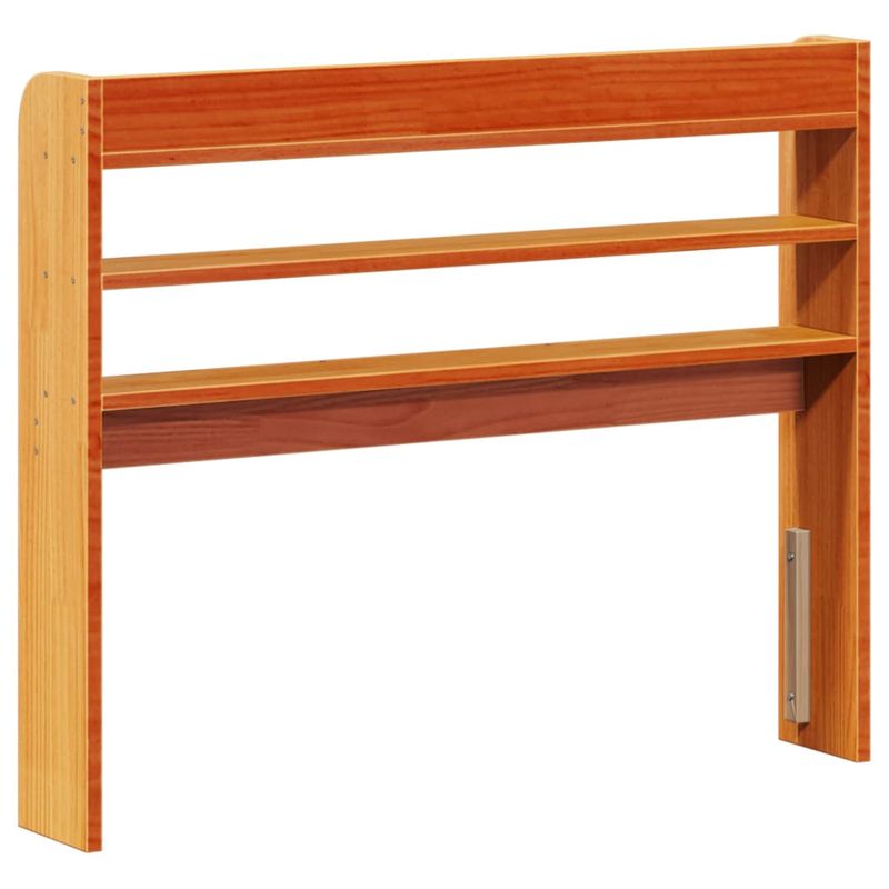Casa si Gradina - Mobilier - Paturi si accesorii - Accesorii paturi - Tablie de pat cu rafturi, maro ceruit, 100 cm, lemn masiv pin, mărime 110x16x82 cm - Infinity.ro