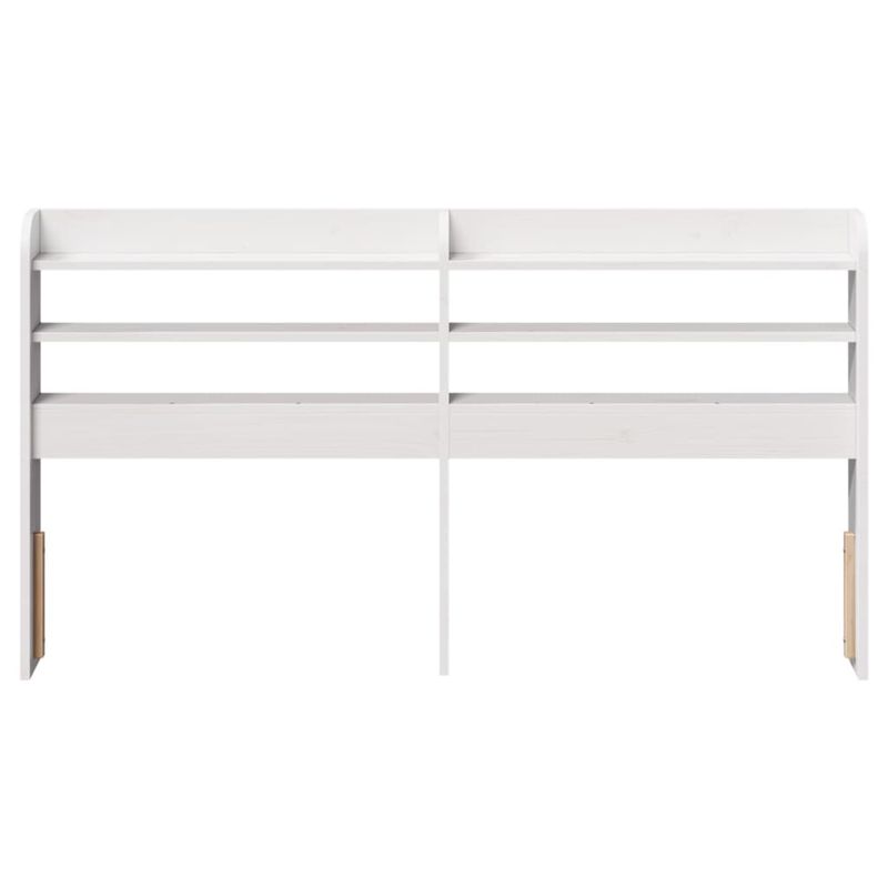 Casa si Gradina - Mobilier - Paturi si accesorii - Accesorii paturi - Tablie de pat cu rafturi, 135 cm, lemn masiv de pin, alb, mărime 145x16x82 cm - Infinity.ro
