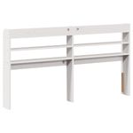 Casa si Gradina - Mobilier - Paturi si accesorii - Accesorii paturi - Tablie de pat cu rafturi, 135 cm, lemn masiv de pin, alb, mărime 145x16x82 cm - Infinity.ro