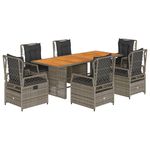 Casa si Gradina - Gradina si terasa - Mobilier exterior - Seturi mobila gradina - Set mobilier de gradina cu perne, 7 piese, gri, poliratan - Infinity.ro