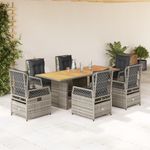 Casa si Gradina - Gradina si terasa - Mobilier exterior - Seturi mobila gradina - Set mobilier de gradina cu perne, 7 piese, gri, poliratan - Infinity.ro