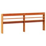 Casa si Gradina - Mobilier - Paturi si accesorii - Accesorii paturi - Tablie de pat cu rafturi, maro ceruit, 200 cm, lemn masiv pin, mărime 210x16x82 cm - Infinity.ro