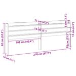 Casa si Gradina - Mobilier - Paturi si accesorii - Accesorii paturi - Tablie de pat cu rafturi, maro ceruit, 200 cm, lemn masiv pin, mărime 210x16x82 cm - Infinity.ro