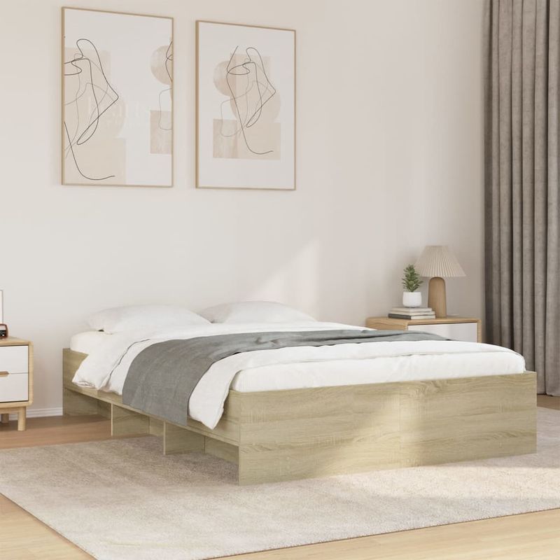 Casa si Gradina - Mobilier - Paturi si accesorii - Paturi - Cadru de pat, stejar sonoma, 120x190 cm, lemn prelucrat - Infinity.ro