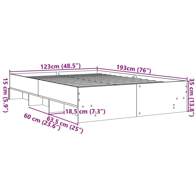 Casa si Gradina - Mobilier - Paturi si accesorii - Paturi - Cadru de pat, stejar sonoma, 120x190 cm, lemn prelucrat - Infinity.ro