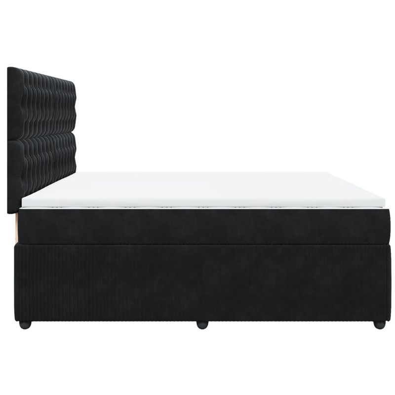 Casa si Gradina - Mobilier - Paturi si accesorii - Paturi - Pat box spring cu saltea, negru, 200x200 cm, catifea - Infinity.ro