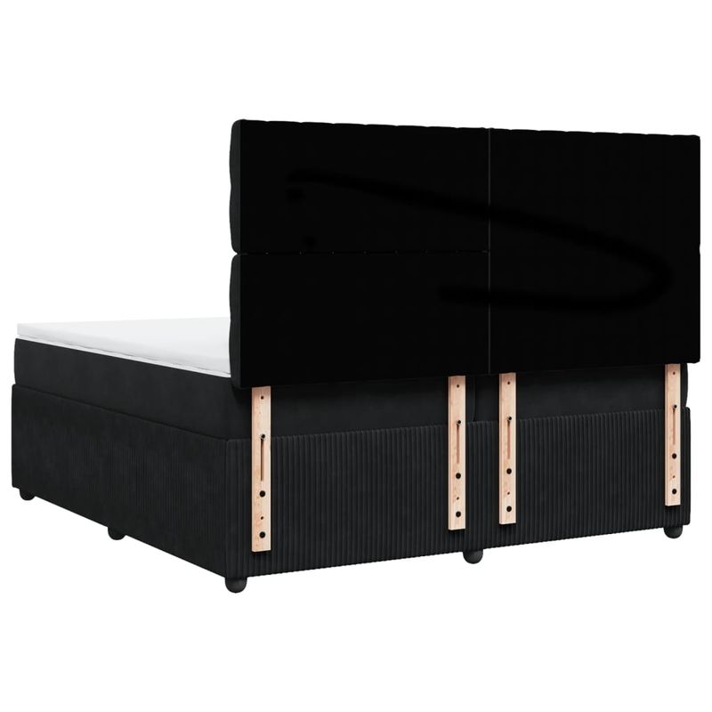 Casa si Gradina - Mobilier - Paturi si accesorii - Paturi - Pat box spring cu saltea, negru, 200x200 cm, catifea - Infinity.ro