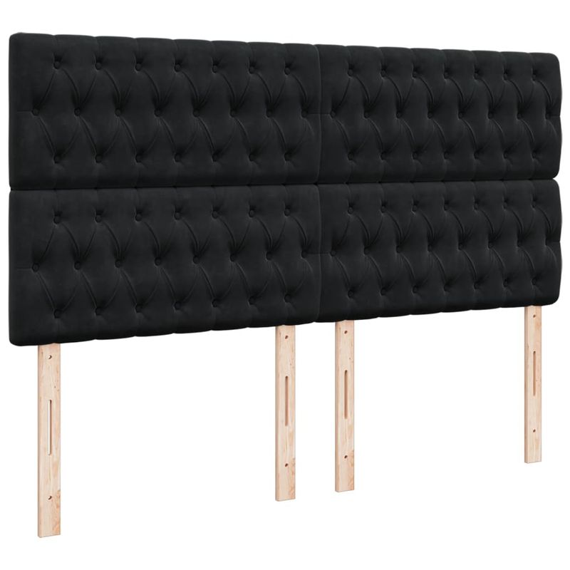 Casa si Gradina - Mobilier - Paturi si accesorii - Paturi - Pat box spring cu saltea, negru, 200x200 cm, catifea - Infinity.ro