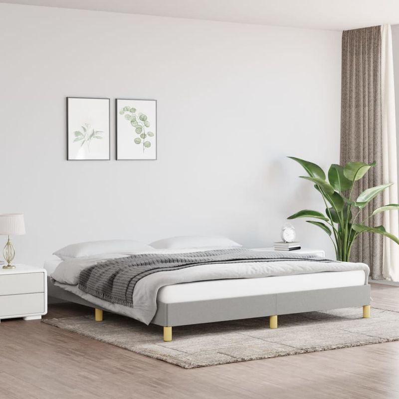 Casa si Gradina - Mobilier - Paturi si accesorii - Paturi - Cadru de pat, gri deschis, 180x200 cm, tesatura, super king - Infinity.ro