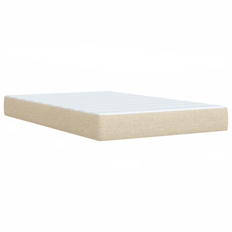 Casa si Gradina - Mobilier - Paturi si accesorii - Paturi - Pat box spring cu saltea, crem, 120x200 cm, textil - Infinity.ro