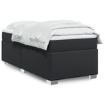 Casa si Gradina - Mobilier - Paturi si accesorii - Paturi - Pat continental cu saltea, negru, 80x200 cm, piele ecologica - Infinity.ro