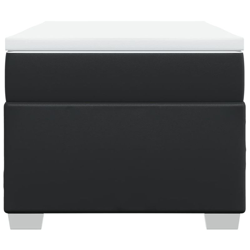 Casa si Gradina - Mobilier - Paturi si accesorii - Paturi - Pat continental cu saltea, negru, 80x200 cm, piele ecologica - Infinity.ro