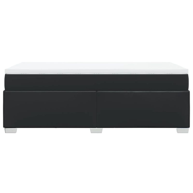 Casa si Gradina - Mobilier - Paturi si accesorii - Paturi - Pat continental cu saltea, negru, 80x200 cm, piele ecologica - Infinity.ro