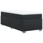 Casa si Gradina - Mobilier - Paturi si accesorii - Paturi - Pat continental cu saltea, negru, 80x200 cm, piele ecologica - Infinity.ro