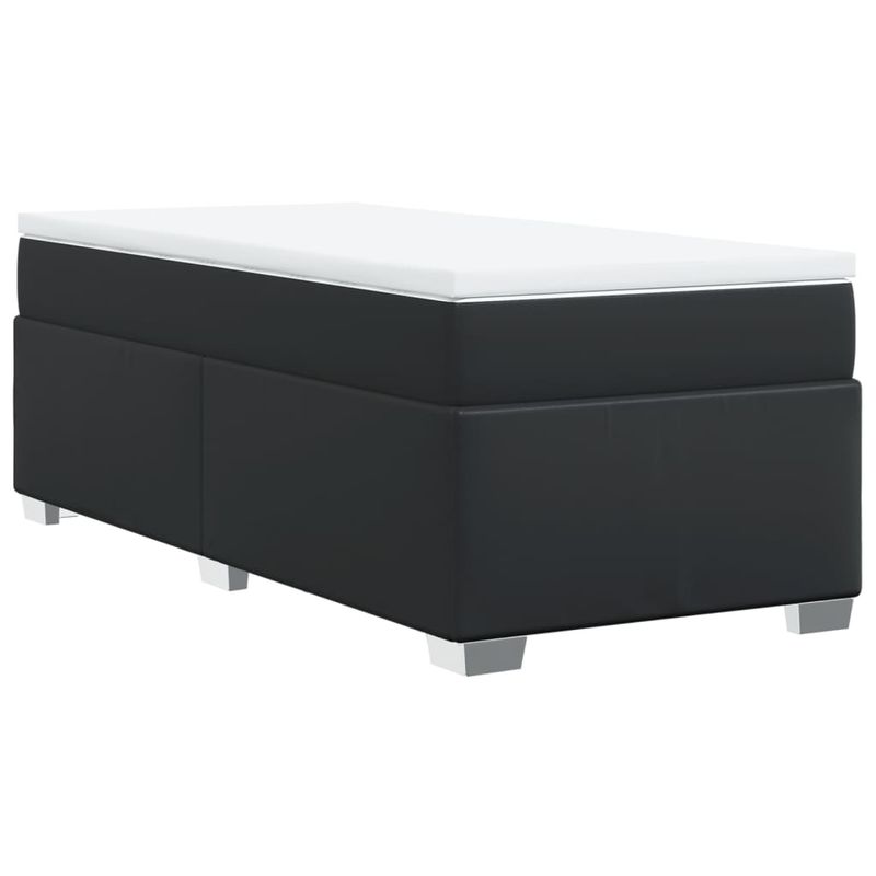 Casa si Gradina - Mobilier - Paturi si accesorii - Paturi - Pat continental cu saltea, negru, 80x200 cm, piele ecologica - Infinity.ro